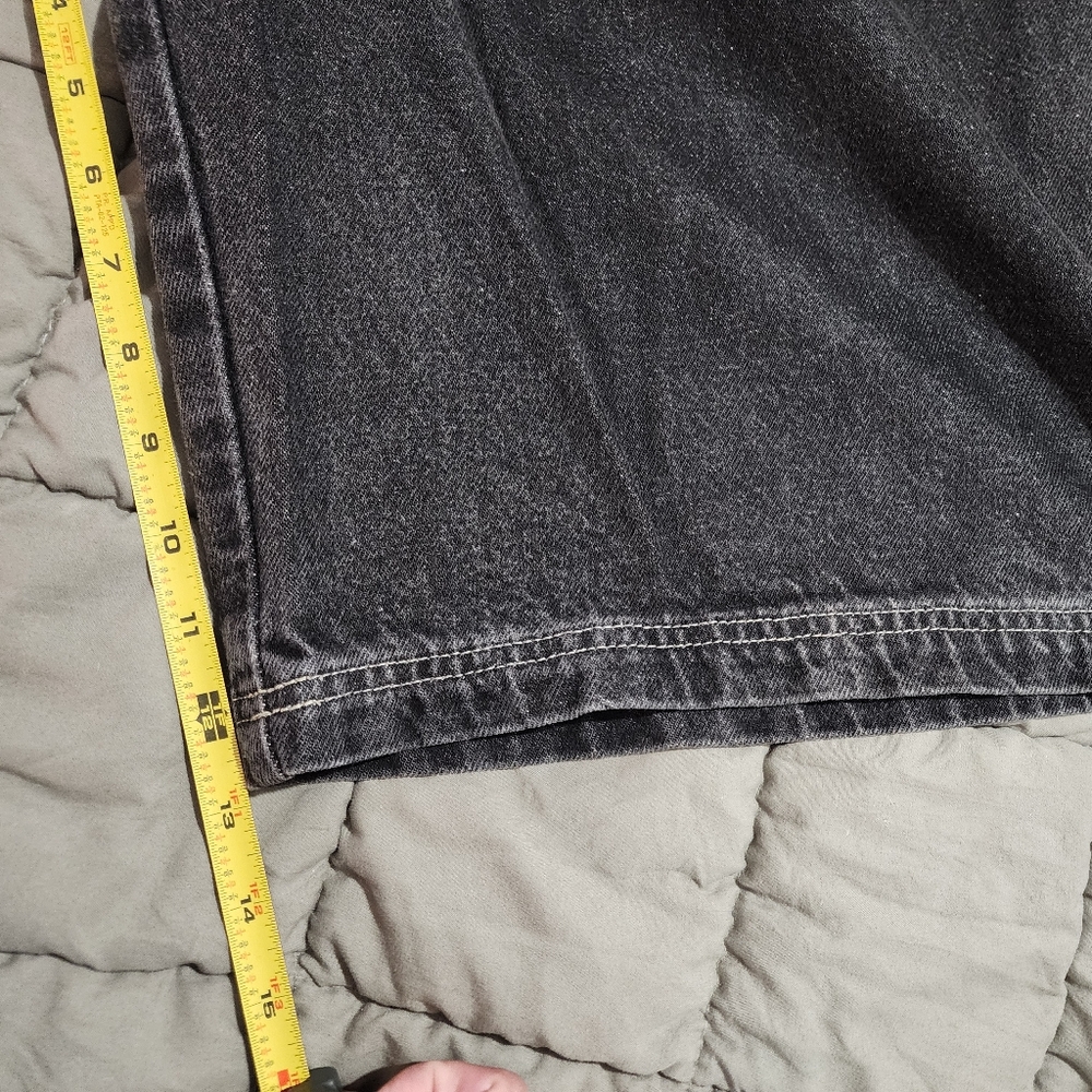 Vintage Anchor Blue Jean Denim Black Shorts Size 38 Y2K Streetwear - Picture 3 of 6